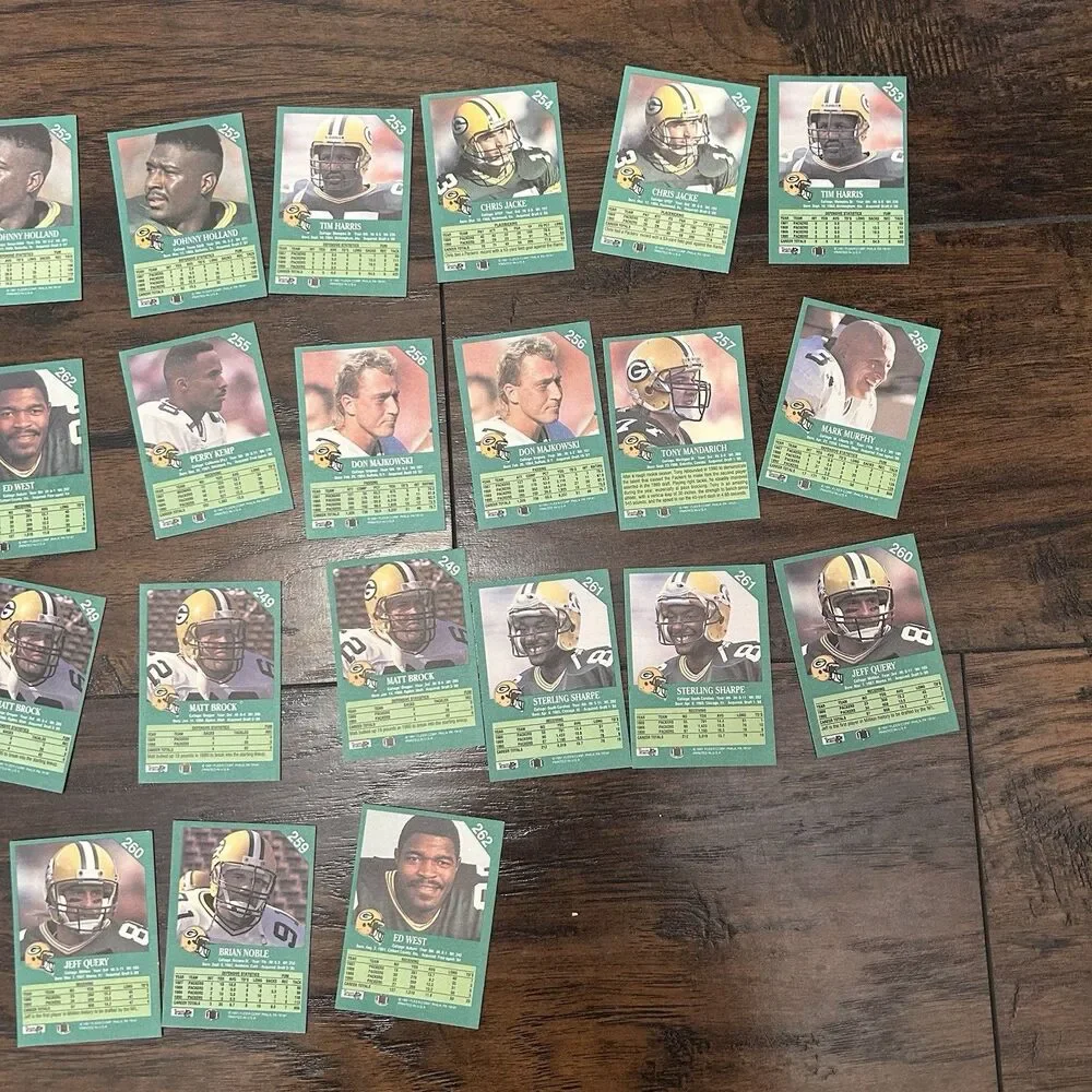 1991 Green Bay Packers Football Card Lot Of  29 Trading Cards